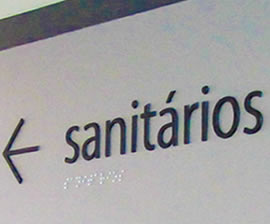 PLACA SINALIZAÇÃO BRAILE SANITÁRIOS